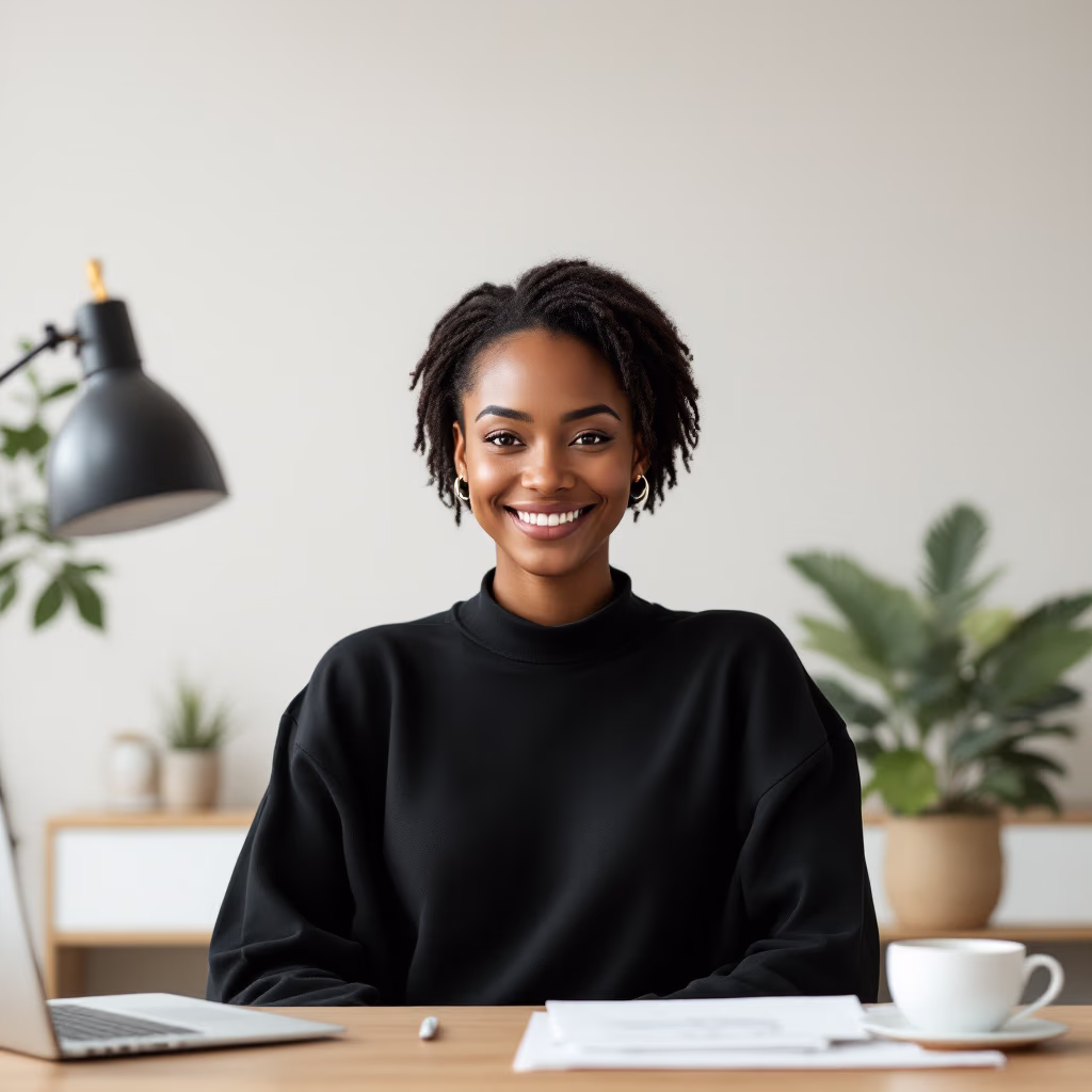 <subject>[headshot] image of customer (for a productivity tools business)</subject>