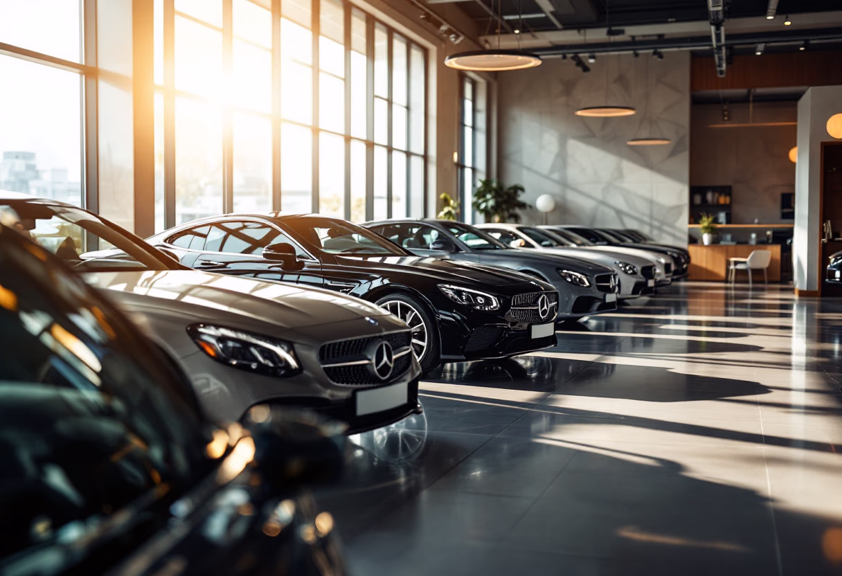 image of vehicle lineup (for an auto dealership)